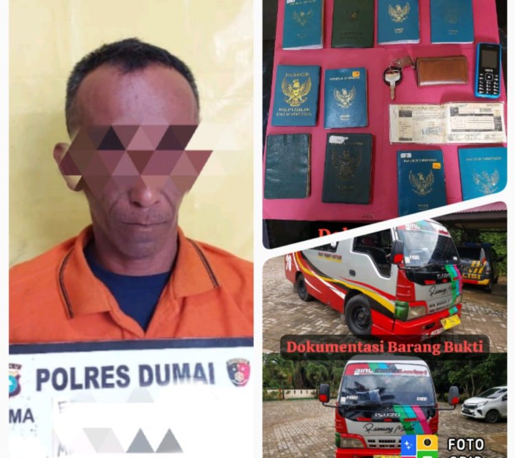 Polsek Medang Kampai Dumai Bekuk Sopir Travel Kasus TPPO Gegara Angkut 16 PMI Diduga Ilegal