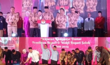 KPU Bersama Paslon Bupati-Wakil Bupati Solok Deklarasikan Pilkada Damai