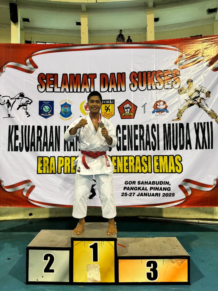 Bripda Naufal Fadilah Personel Brimob Kompi  Pelopor 1 Sungailiat Sabet Emas di Kejurprov Gokasi Babel 2025